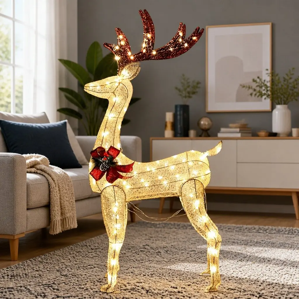 100 LED Reindeer Lights for Festive Decorations