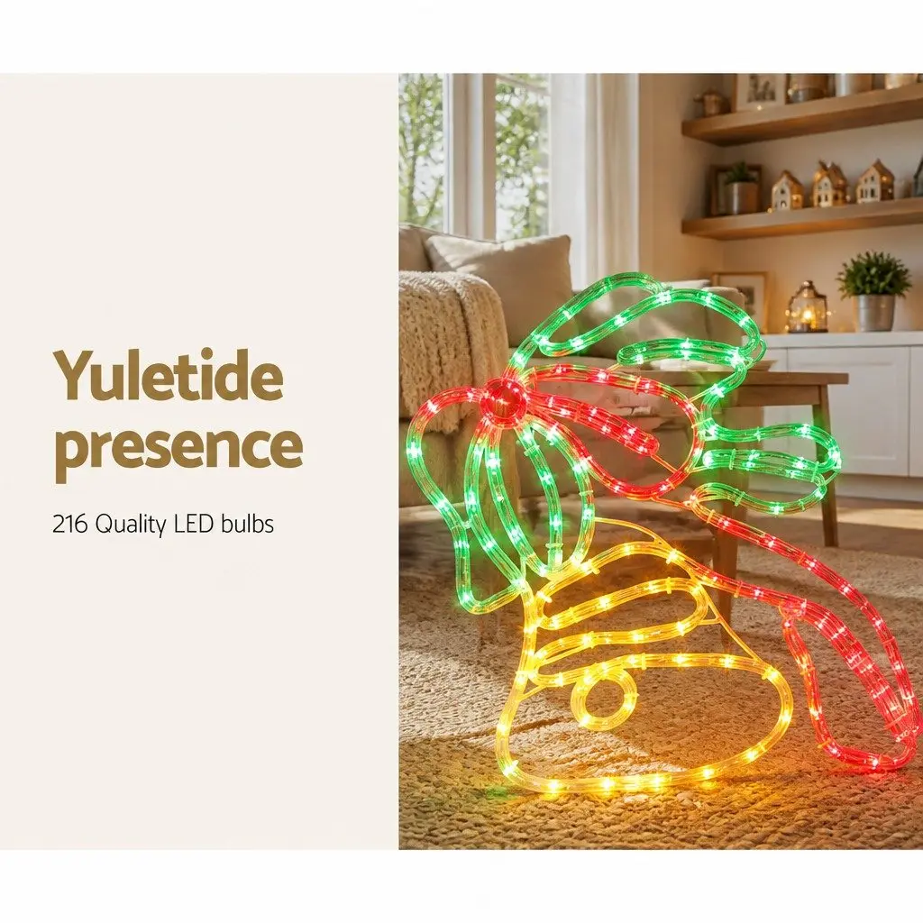 216 LED Multicoloured Christmas Bell Lights 0.76M Outdoor Indoor Decorations