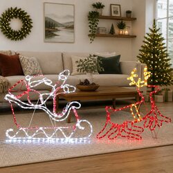 Simple and Bright Christmas Lights with Sleigh and Reindeer