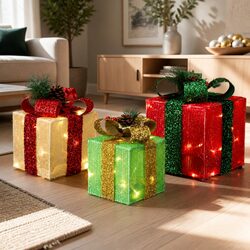 Christmas Lights 60 LED Multicolour Gift Box Set Indoor Outdoor Decoration