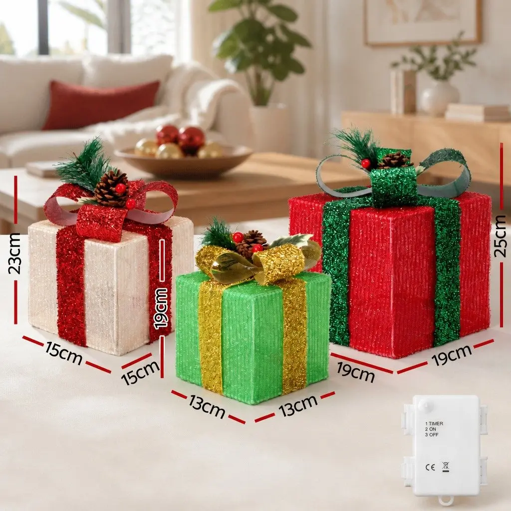 Christmas Light Set Multicolour 3 Piece 60 LED Warm-White Indoor Outdoor Decoration