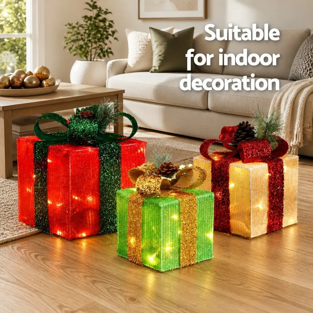 Christmas Light Set Multicolour 3 Piece 60 LED Warm-White Indoor Outdoor Decoration