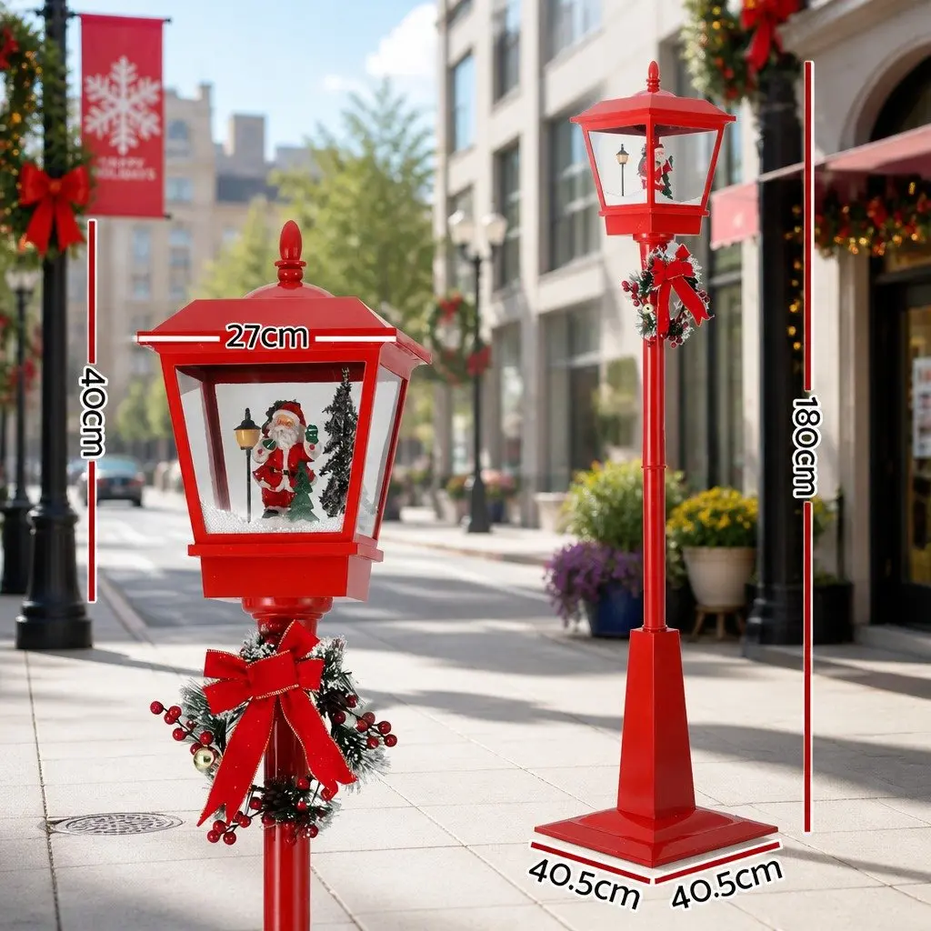 1.8M Christmas Lamp Post with Music & LED Lighting