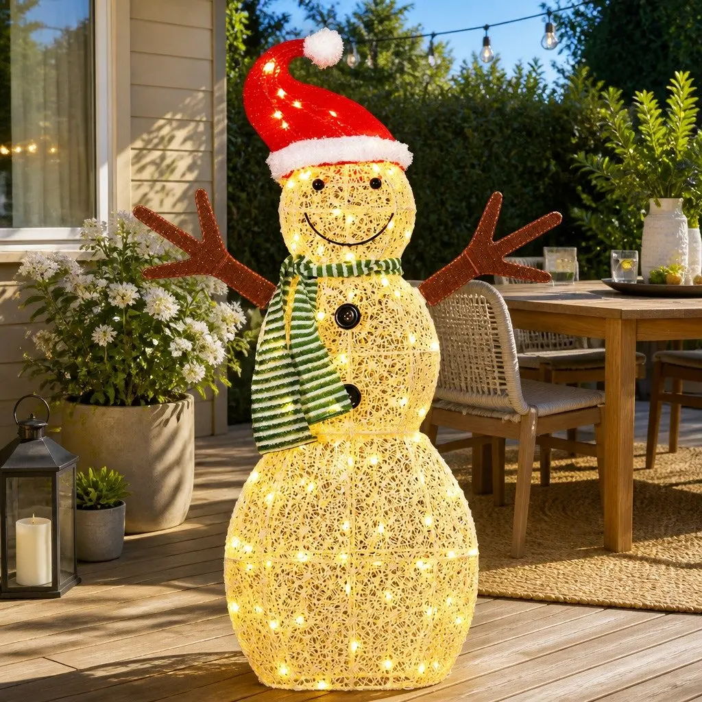 LED Snowman Decoration Multicoloured 0.97M 80 Warm-White Lights Indoor Outdoor