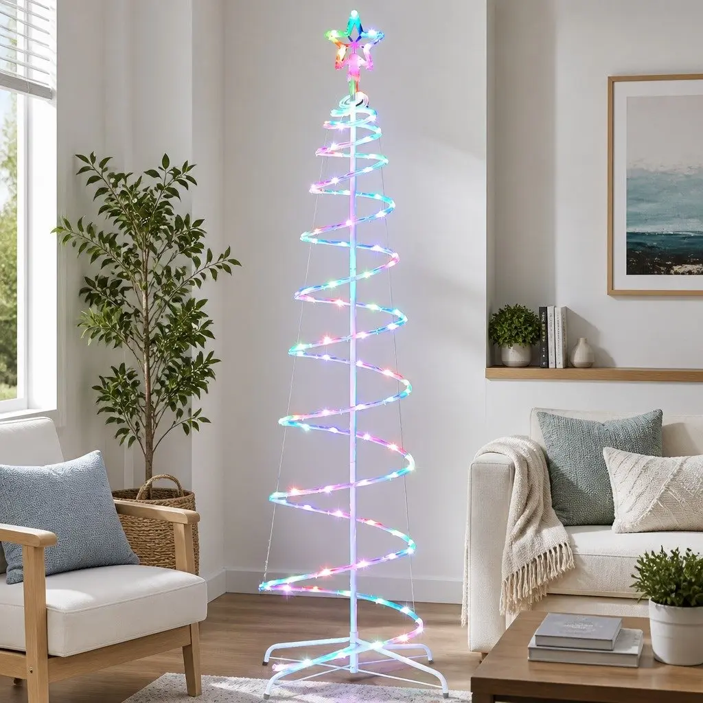 LED Christmas Tree Multicolour 1.8m 100 RGB Lights Bluetooth Control Indoor Outdoor Decoration