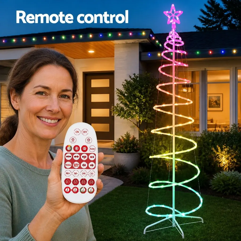 LED Christmas Tree Multicolour 1.8m 100 RGB Lights Bluetooth Control Indoor Outdoor Decoration