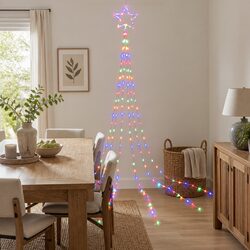 6-Strand Cascading Solar LED String Lights 320 Bulbs 5M Christmas Outdoor