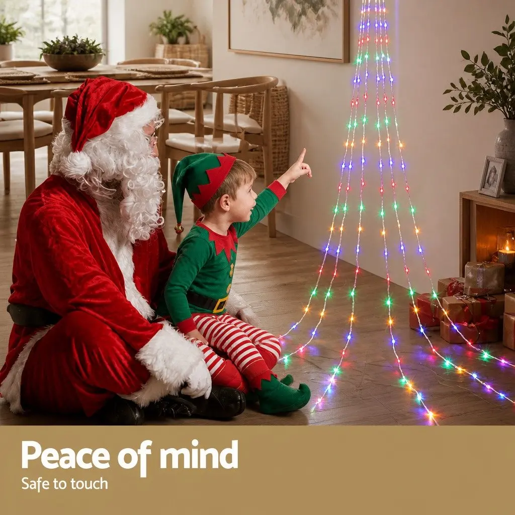 Cascading Solar LED String Lights Multi-coloured 5M 320 Bulbs Outdoor Christmas