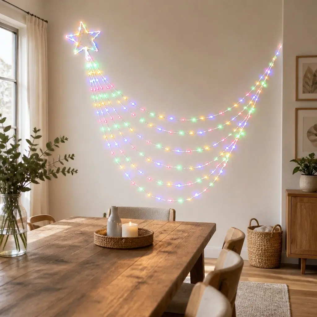 Cascading Solar LED String Lights Multi-coloured 5M 320 Bulbs Outdoor Christmas