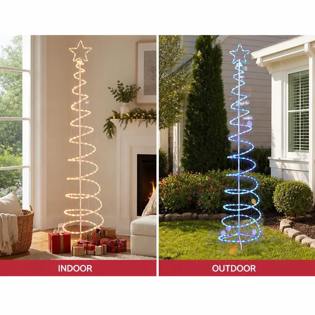 Christmas Tree Multi-colour 2.4M Solar-powered Motif LED Lights Indoor Outdoor Decoration