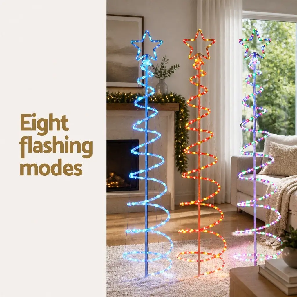 Christmas Tree Multi-colour 2.4M Solar-powered Motif LED Lights Indoor Outdoor Decoration