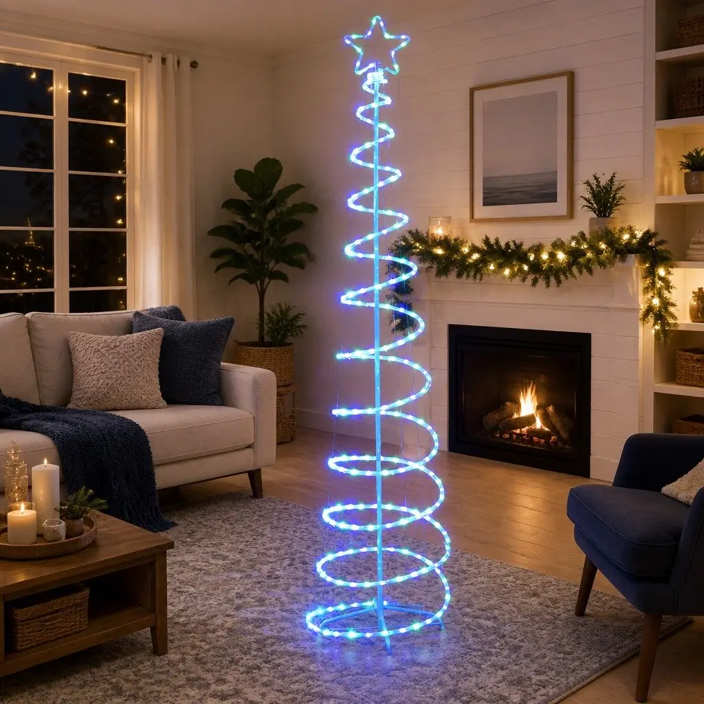 Christmas Tree Multi-colour 2.4M Solar-powered Motif LED Lights Indoor Outdoor Decoration