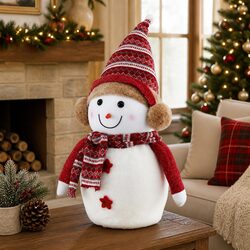 Christmas Snowman Plush Ornament Decorations 60cm Festive Table Display No