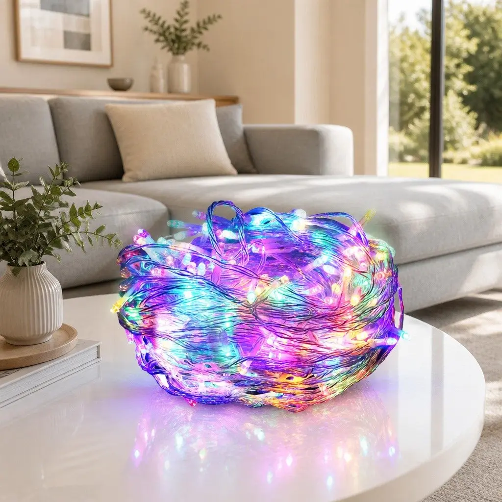 Christmas String Lights Multi-Coloured 50M 500 LED Outdoor Indoor with Eight Lighting Modes