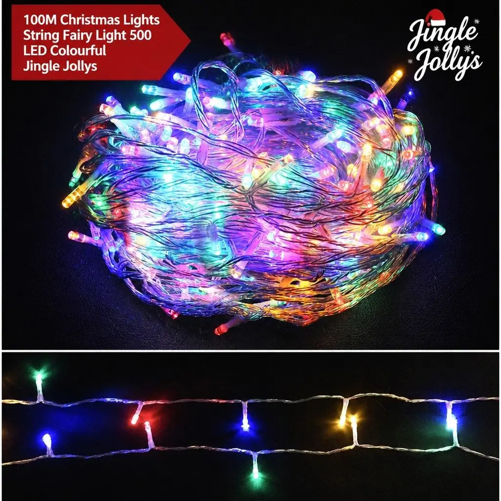 Christmas String Lights Multi-Coloured 50M 500 LED Outdoor Indoor with Eight Lighting Modes