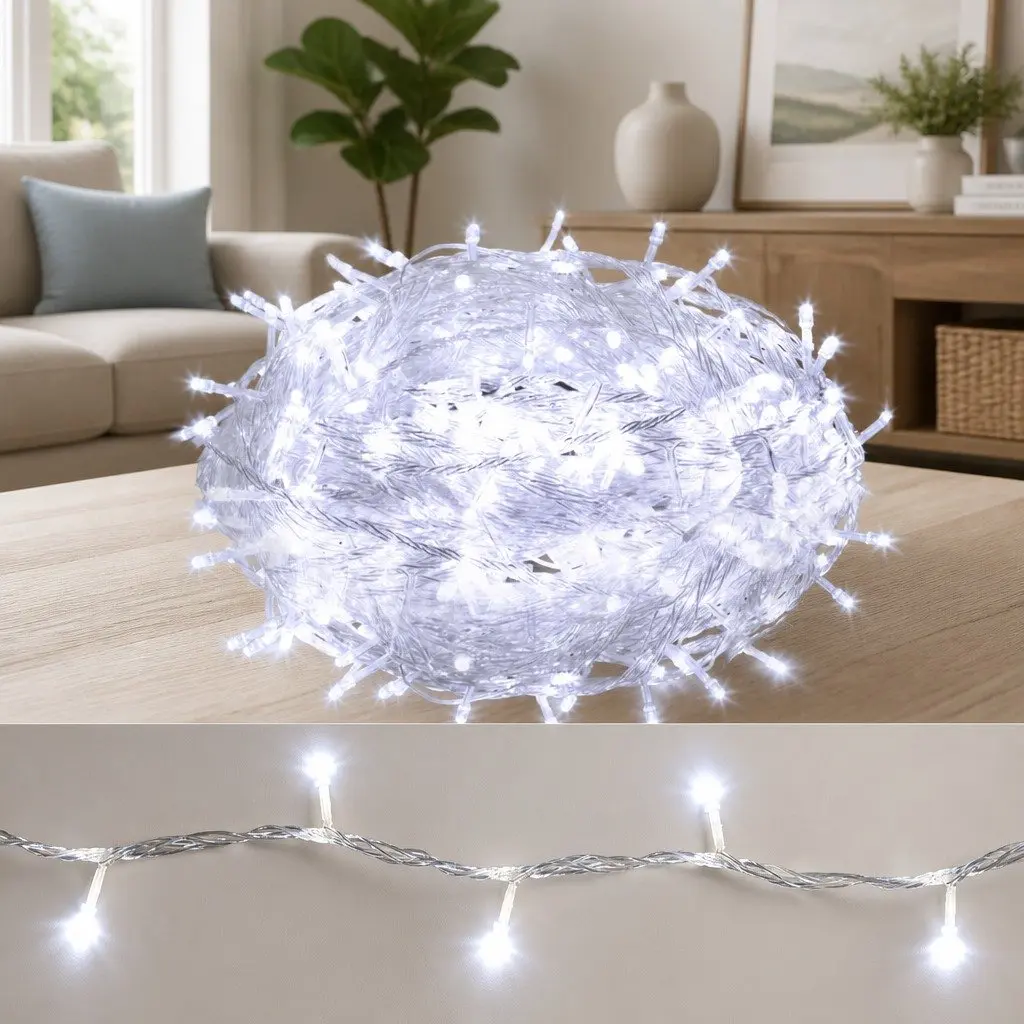 100M Christmas String Lights 500 LED Cool White Outdoor Indoor Lighting