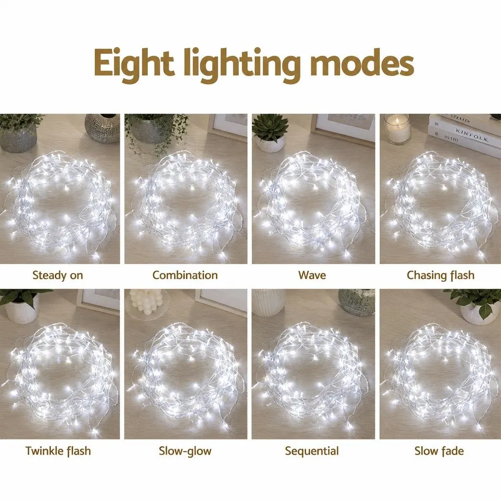 100M Christmas String Lights 500 LED Cool White Outdoor Indoor Lighting