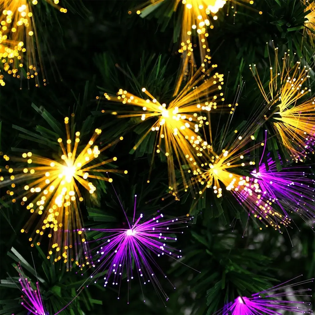 Fiber Optic Christmas Tree Green 1.8M 8 Flash Modes PVC Pine Needles
