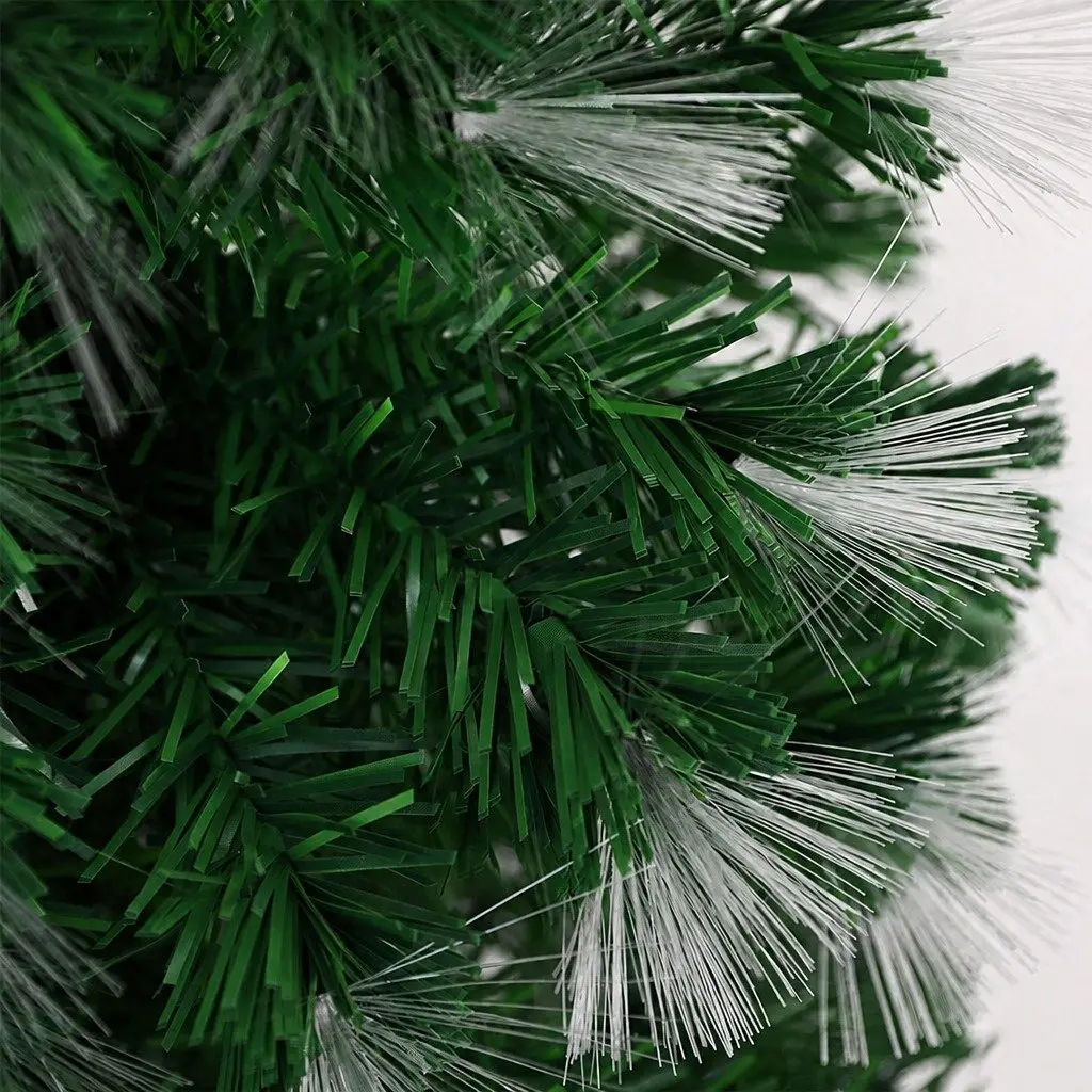 Fiber Optic Christmas Tree Green 1.8M 8 Flash Modes PVC Pine Needles