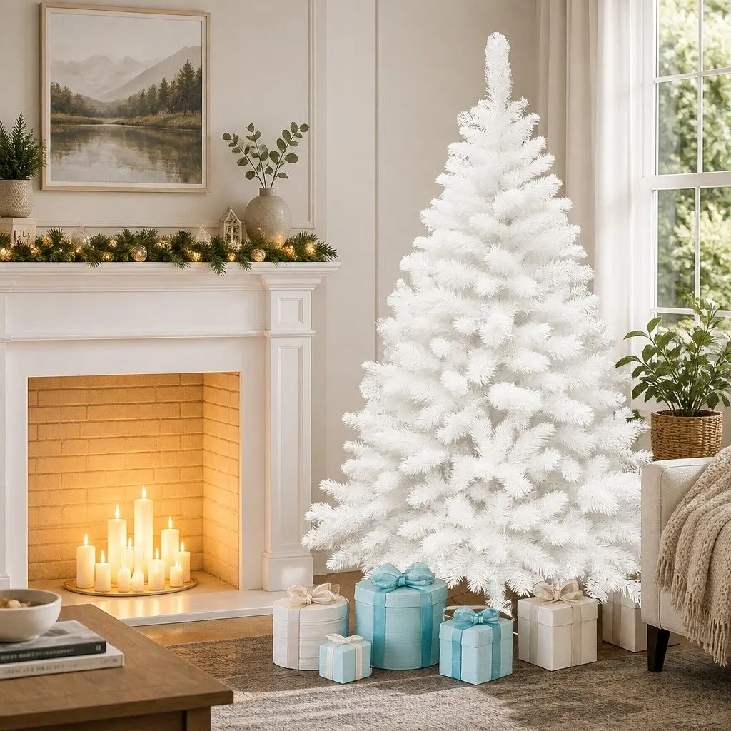 White Christmas Tree 1.5M Compact 308 Tips Festive Decor