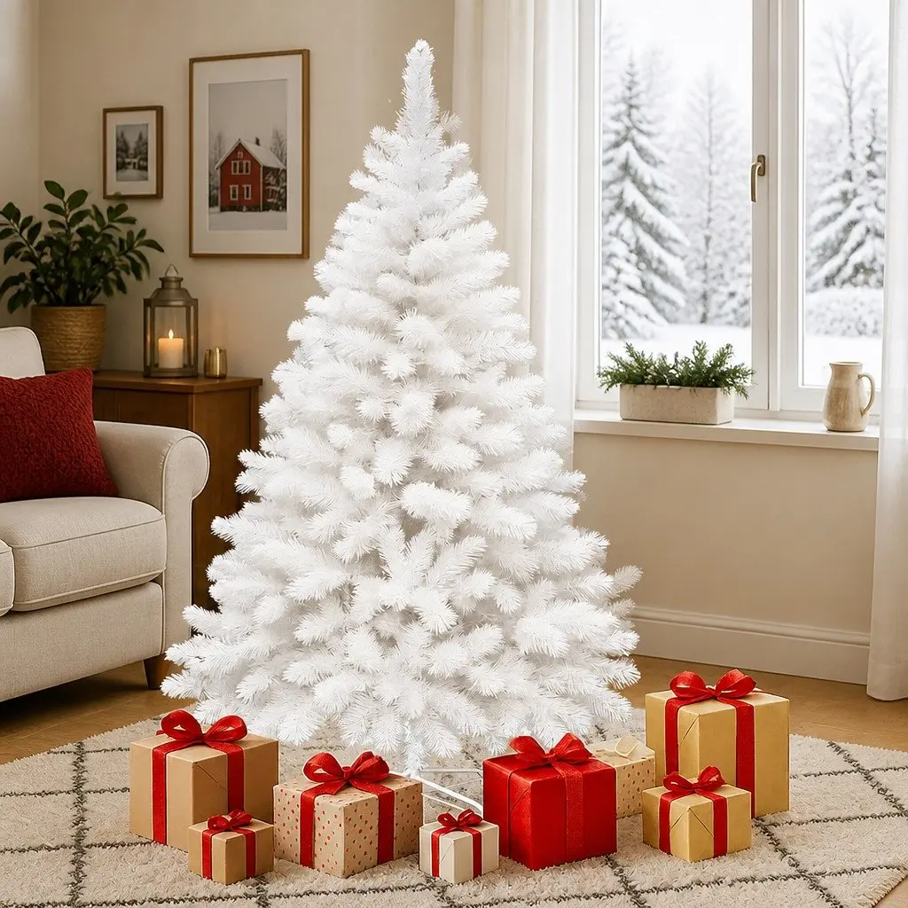 White Christmas Tree 1.5M Compact 308 Tips Festive Decor