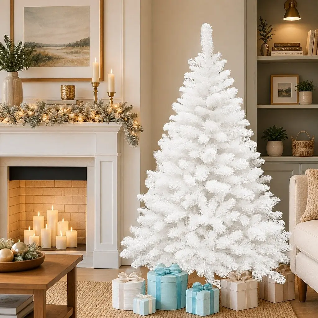 White Christmas Tree 1.5M Compact 308 Tips Festive Decor
