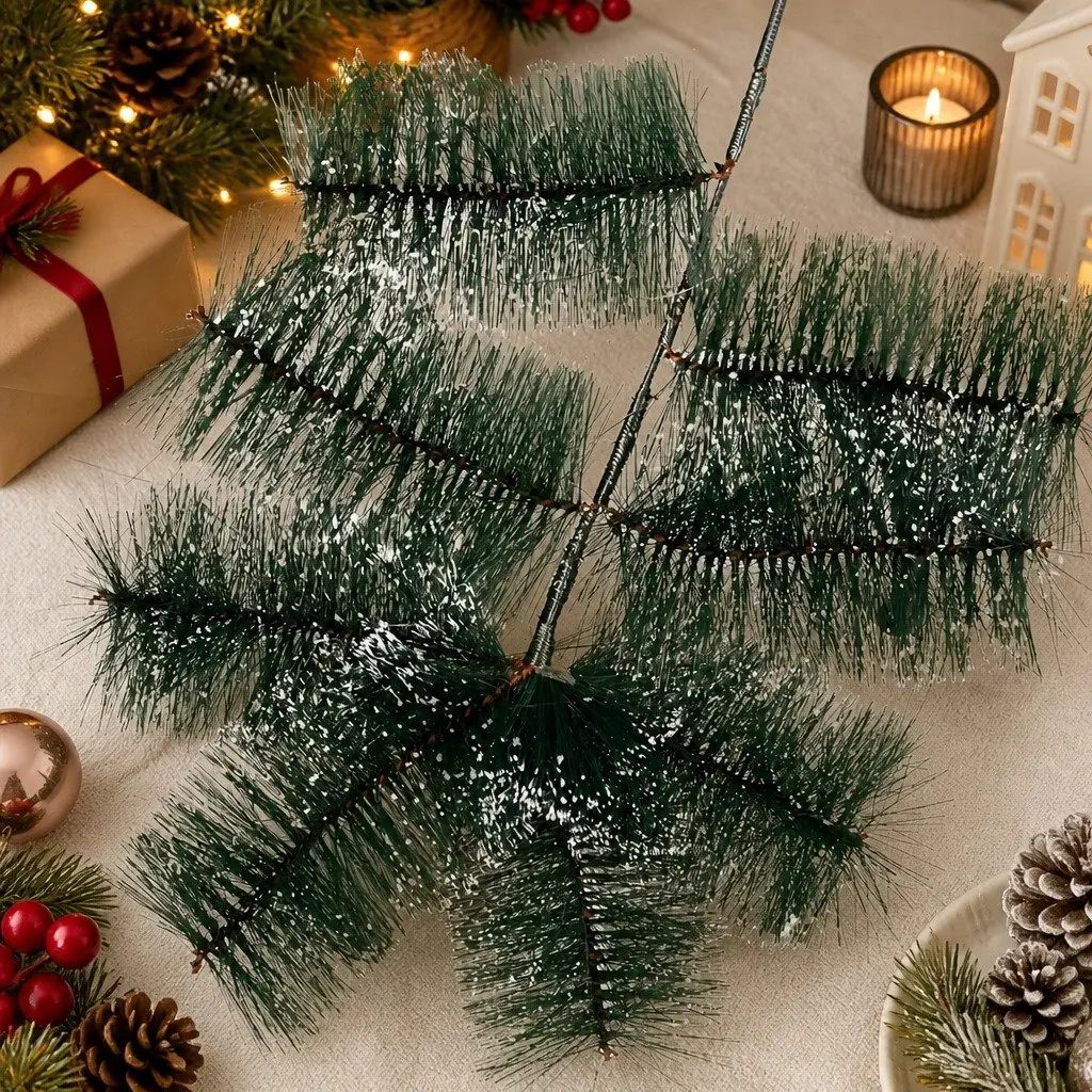 180cm Artificial Christmas Tree Full Green PVC Pine Needles Snow Flocked Tips