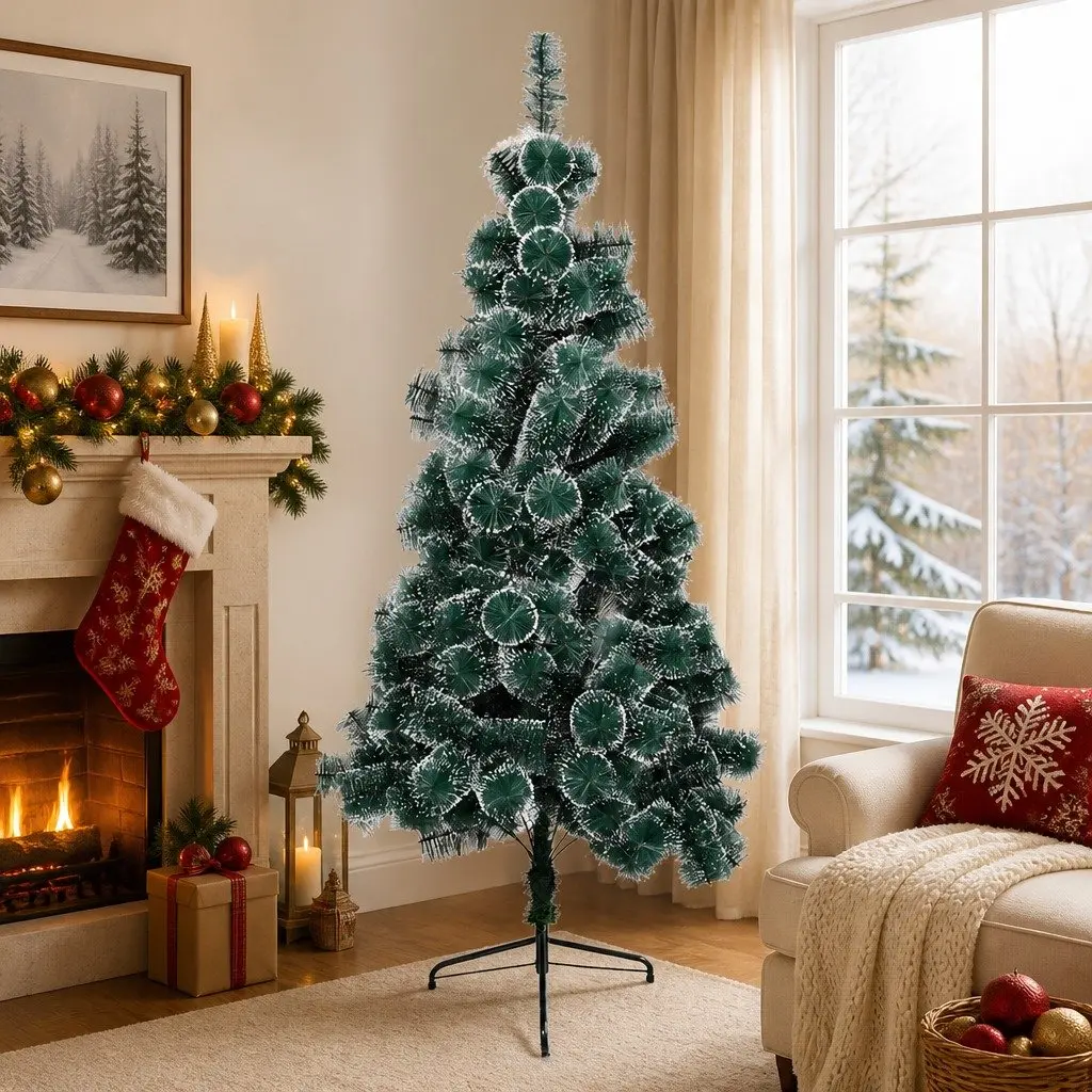 Artificial Christmas Tree Green 210cm Snow-Tipped Full 320 Tips