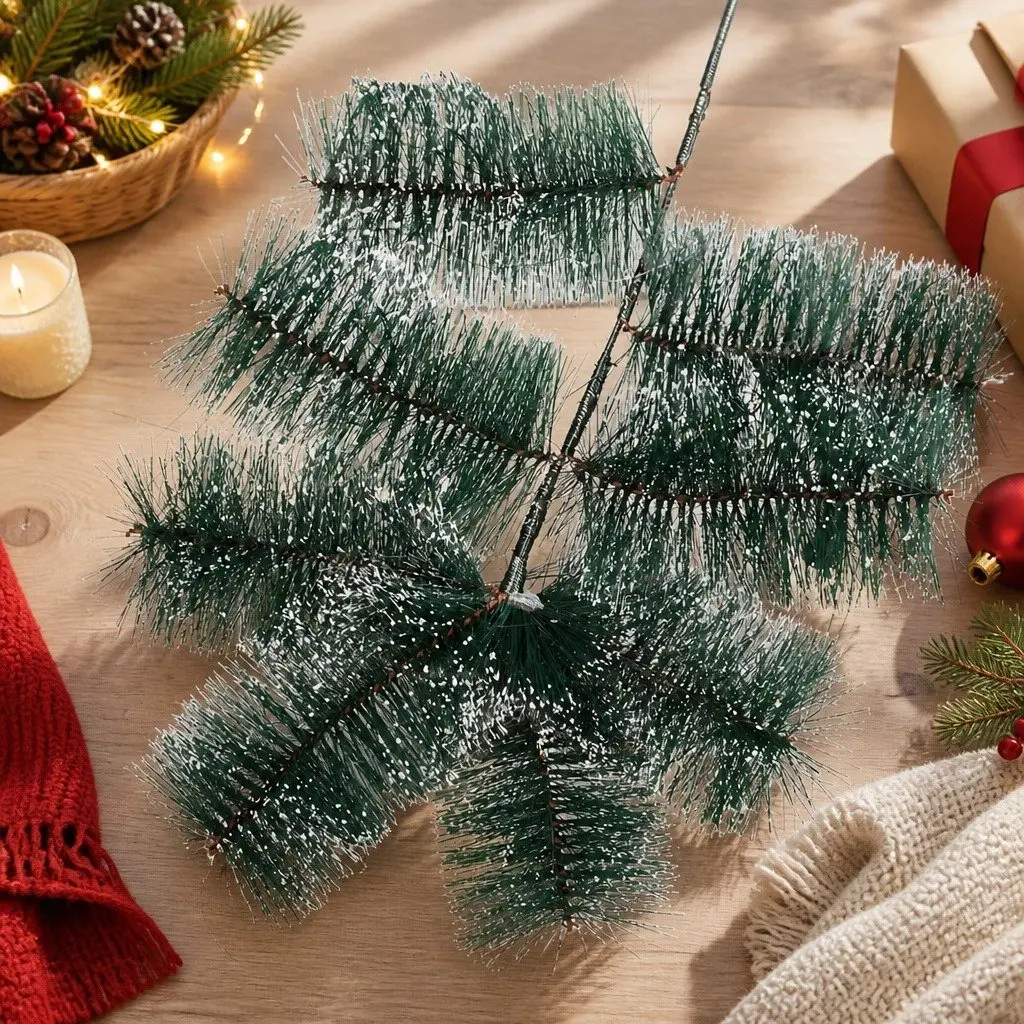 Artificial Christmas Tree Green 210cm Snow-Tipped Full 320 Tips