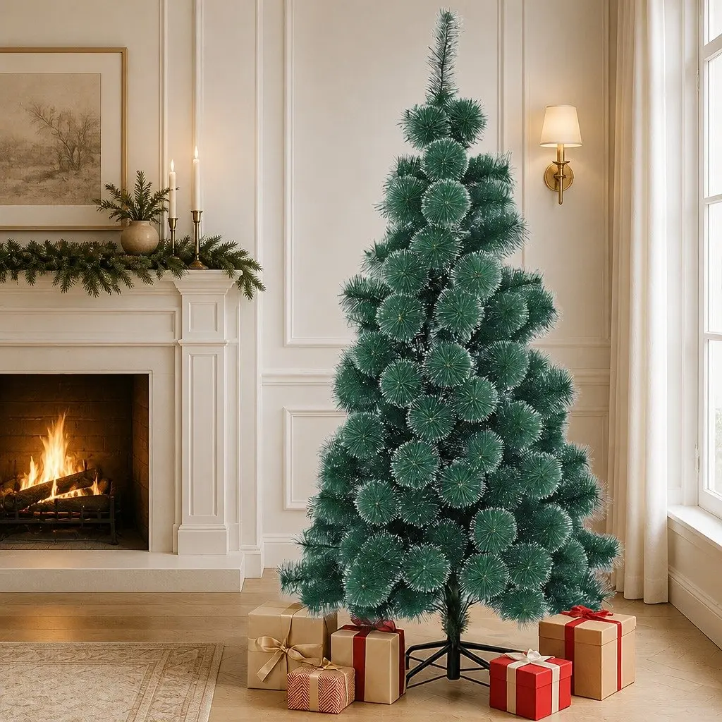 Artificial Christmas Tree Green 210cm Snow-Tipped Full 320 Tips