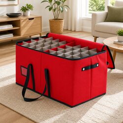 Christmas Bauble Organizer in Red with 128 Slots
