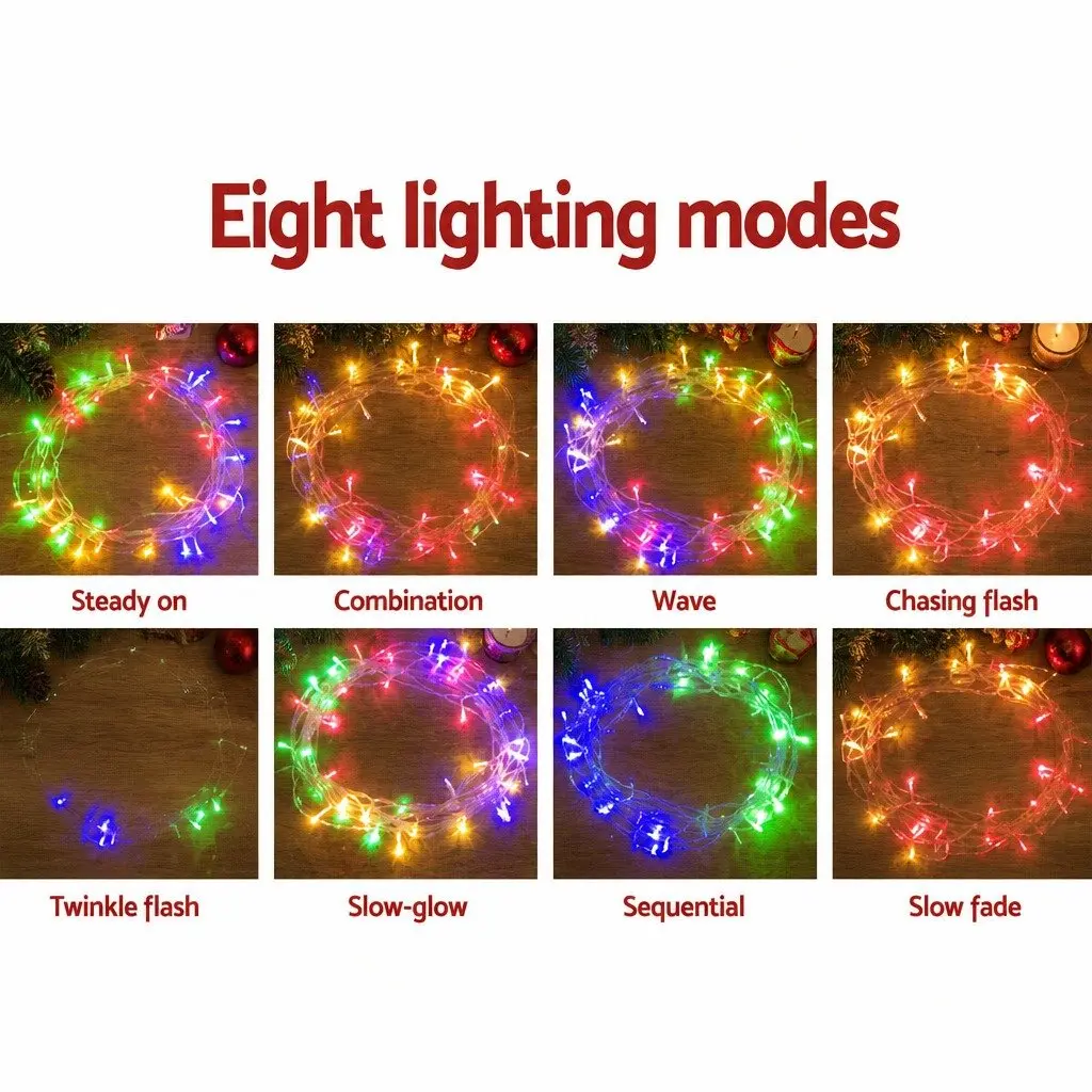 Christmas Icicle Lights Multicolour 32M 960 LED Solar Powered Outdoor Decoration