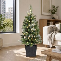Compact 90cm Green Christmas Tree with LED Lights