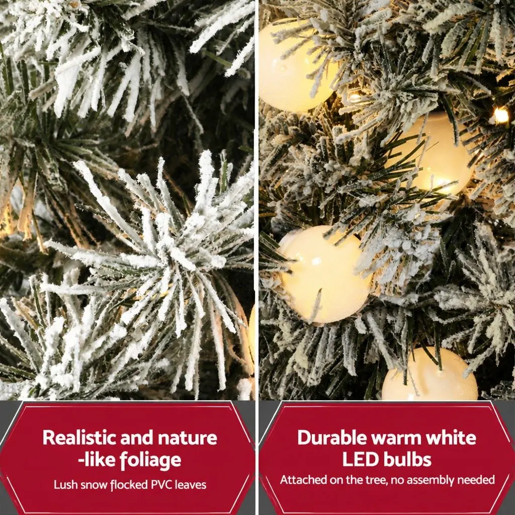 Christmas Tree Green 1.2M Potted with LED Lights Bucket Base Indoor