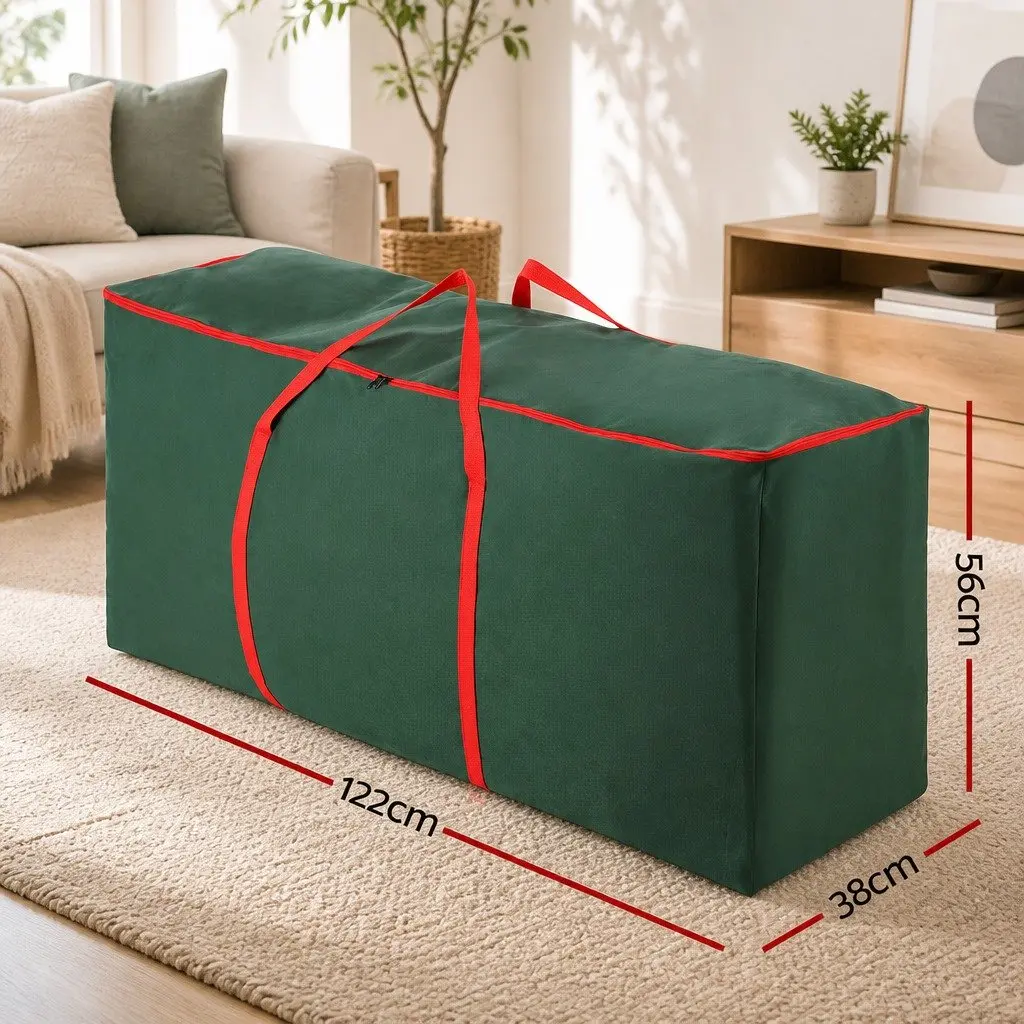 Christmas Tree Storage Bag Green Fits Up to 8ft Thick Oxford Fabric with Dual Reinforced Handles and Smooth Zipper Closure