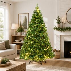 Compact 7FT Pre-lit LED Christmas Tree with Stability