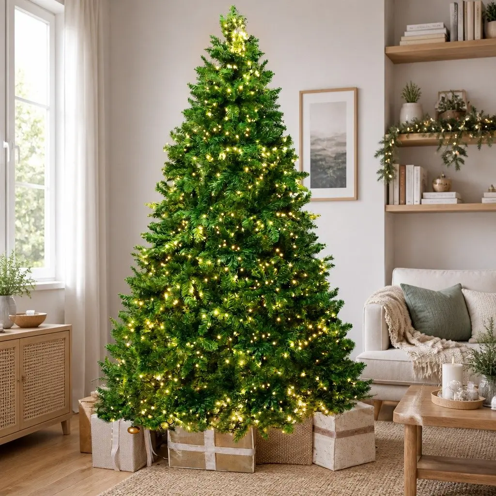 7FT Christmas Tree Warm White LED Pre-lit Faux Decoration