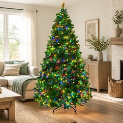 7FT Christmas Tree with LED Lights — Simple Elegance