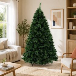 Compact 7FT Green Christmas Tree with Easy Setup