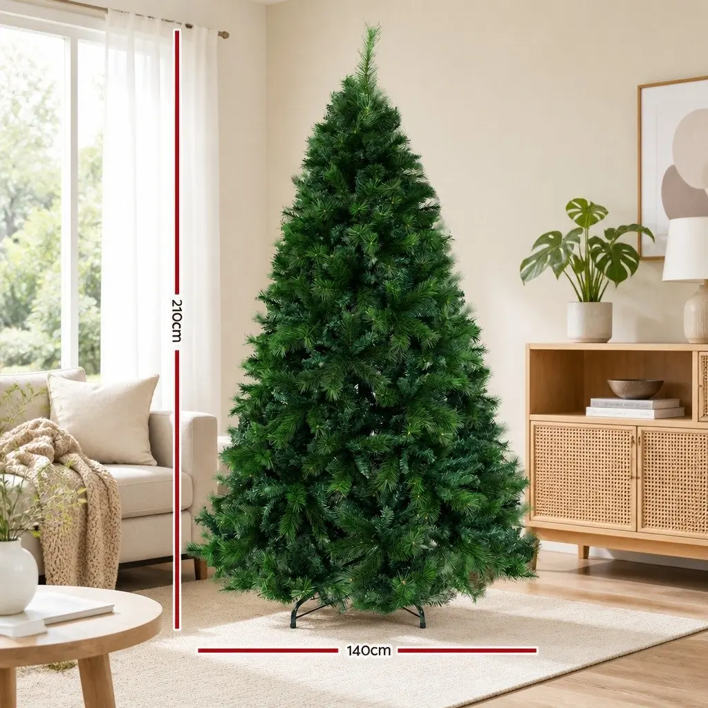 Christmas Tree Green 7FT Faux Pine Needles 1584 Tips Xmas Decorations