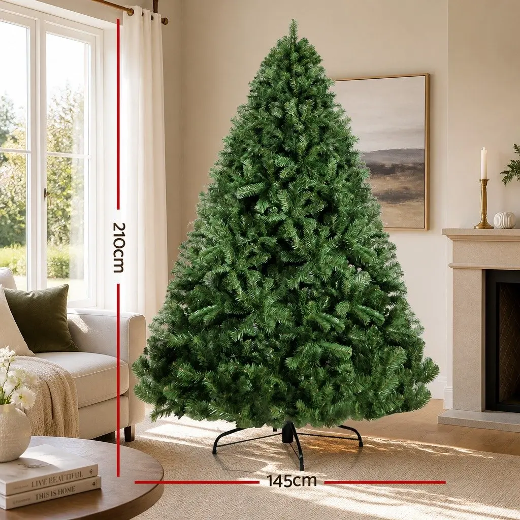 Christmas Tree Green 7FT PVC Tips Metal Stand Easy Assembly