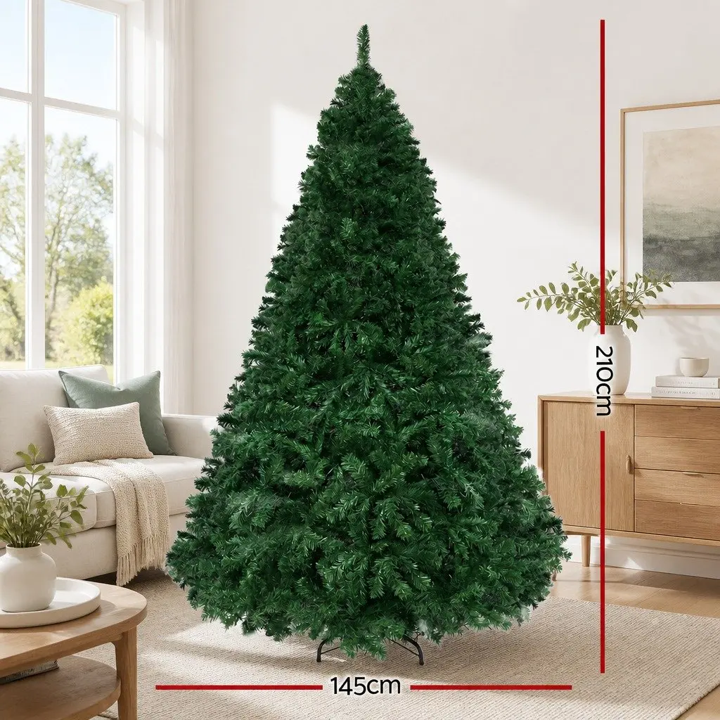 Pre-Lit Christmas Tree Green 2.1m 2800 LED Lights 8 Modes