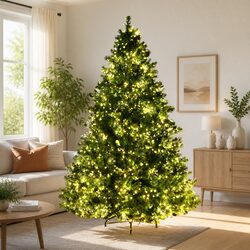 Compact and Beautiful 8FT Pre-lit Christmas Tree