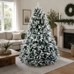 Concise and Elegant: 8FT Snow Flocked Christmas Tree
