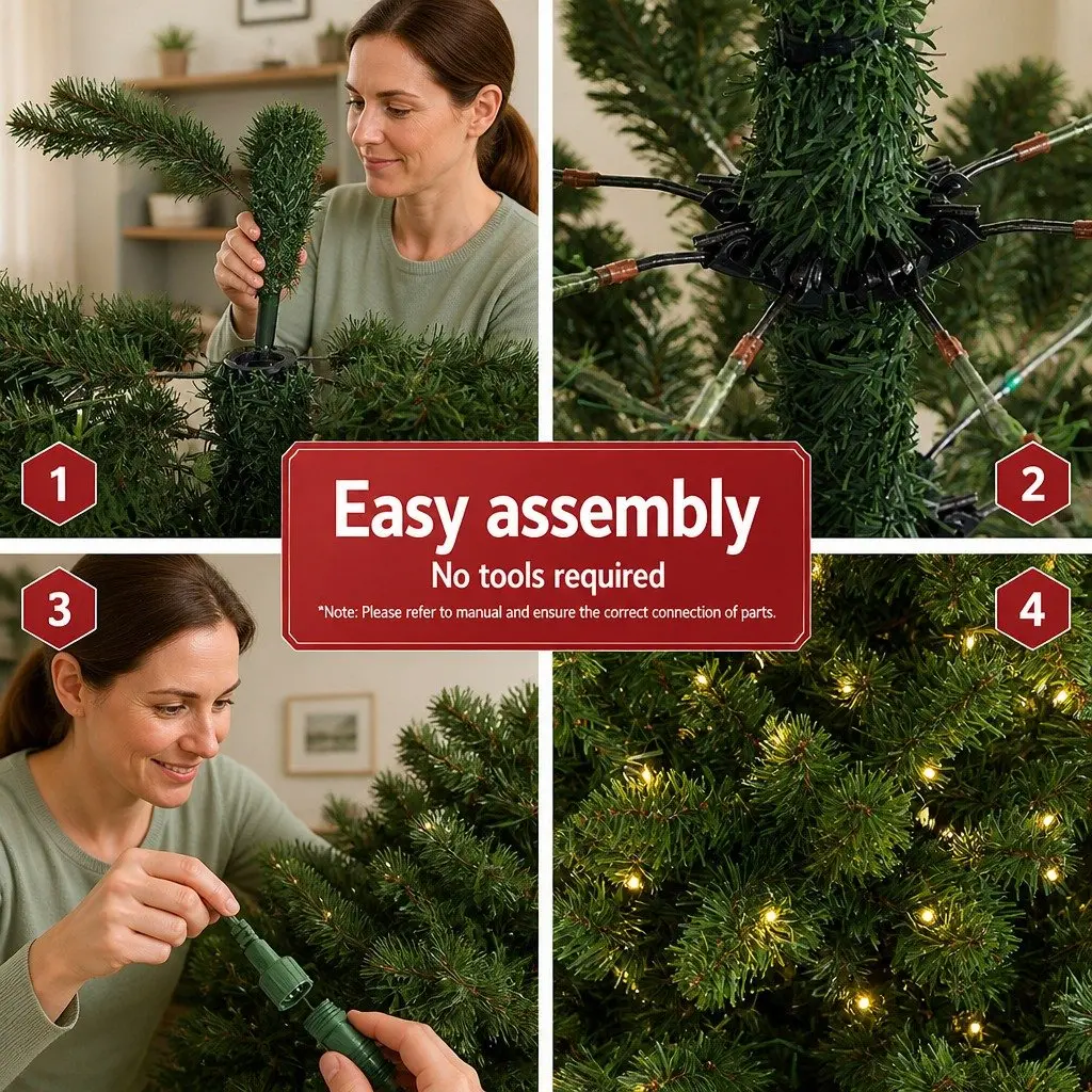Pre-lit Christmas Tree Green 2.7M 9FT 2590 Tips Warm White LED Lights