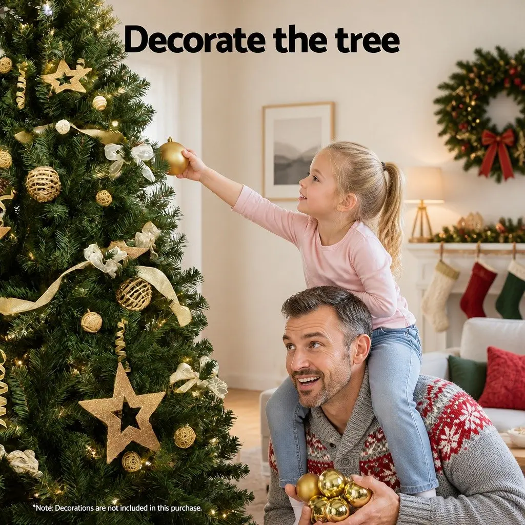 Pre-lit Christmas Tree Green 2.7M 9FT 2590 Tips Warm White LED Lights