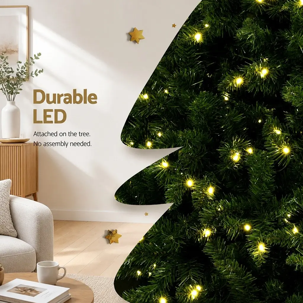 Pre-lit Christmas Tree Green 2.7M 9FT 2590 Tips Warm White LED Lights