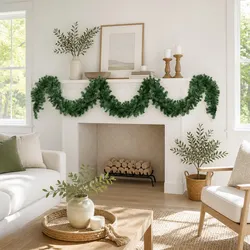5M Green LED Christmas Garland with 380 Tips - Easy Setup