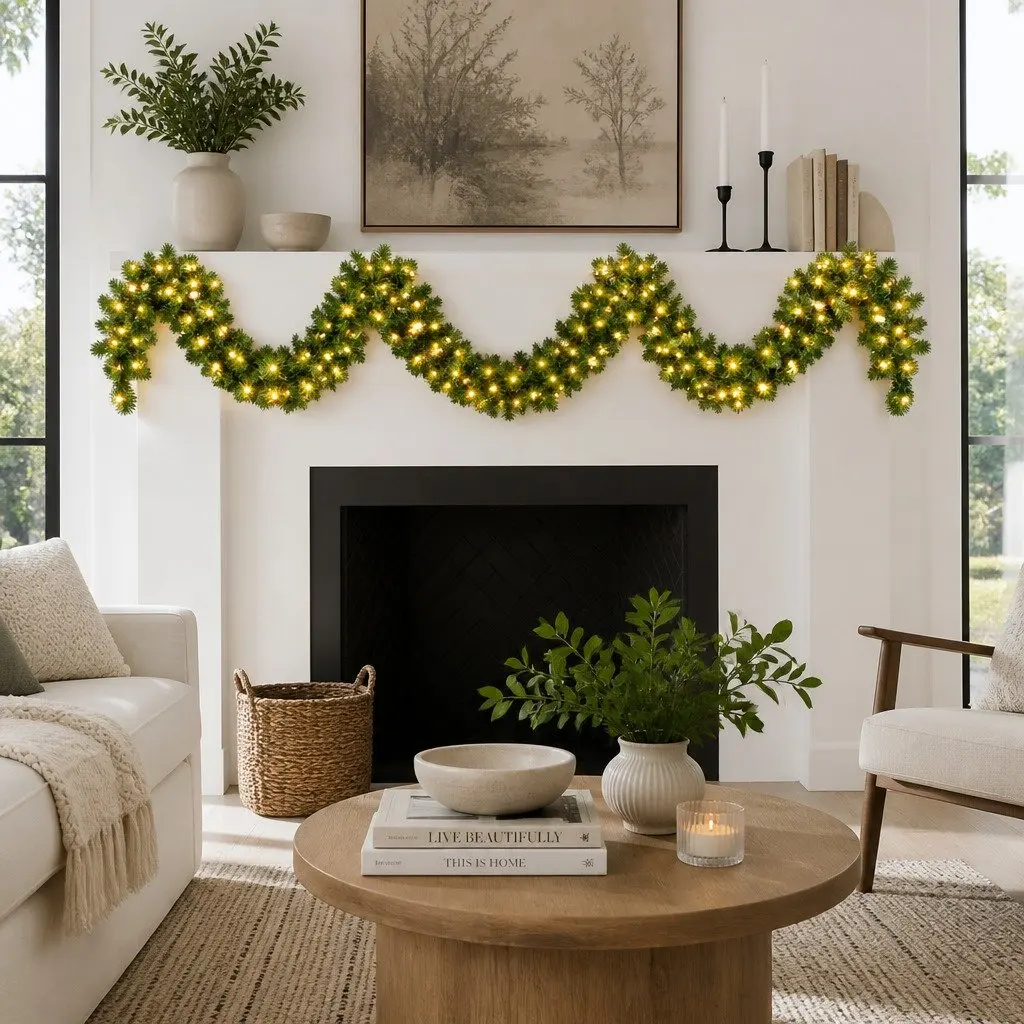 Christmas Garland Green 5 Meter Warm LED Lights Indoor Outdoor Decoration