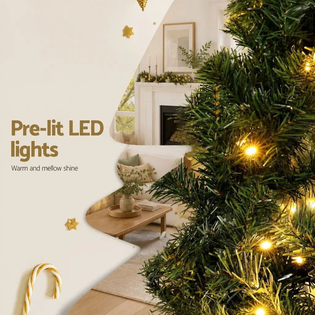 Christmas Garland Green 5 Meter Warm LED Lights Indoor Outdoor Decoration